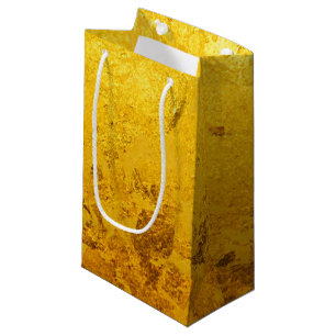 Petit Sac Cadeau Motif PURE FEUILLE D'OR + votre texte / photo
