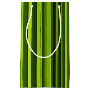 Petit Sac Cadeau Motif rayé vert et noir élégant