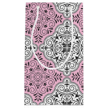 Motif rococo rose exubérant
