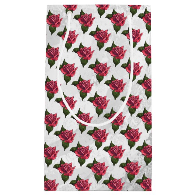 Petit Sac Cadeau Motif rose (Devant)