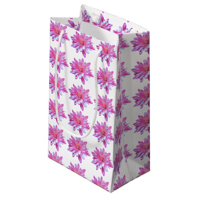 Petit Sac Cadeau Motif rose marguerite, joli motif fleuri (Devant Angle)