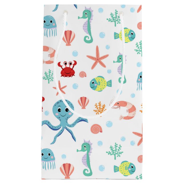 Petit Sac Cadeau Motif Sea World (Devant)
