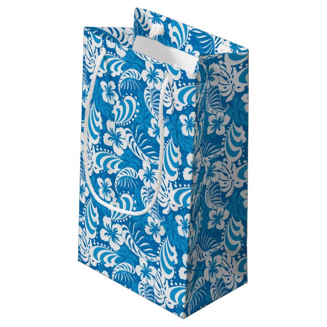 Petit Sac Cadeau Motif tropical de ketmie (Dos Angle)