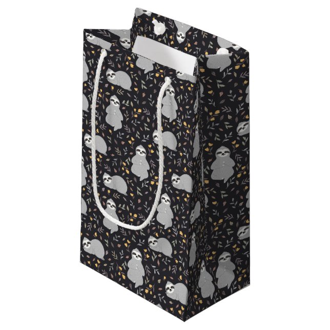 Petit Sac Cadeau Motif tropical de paresse de bébé (Devant Angle)