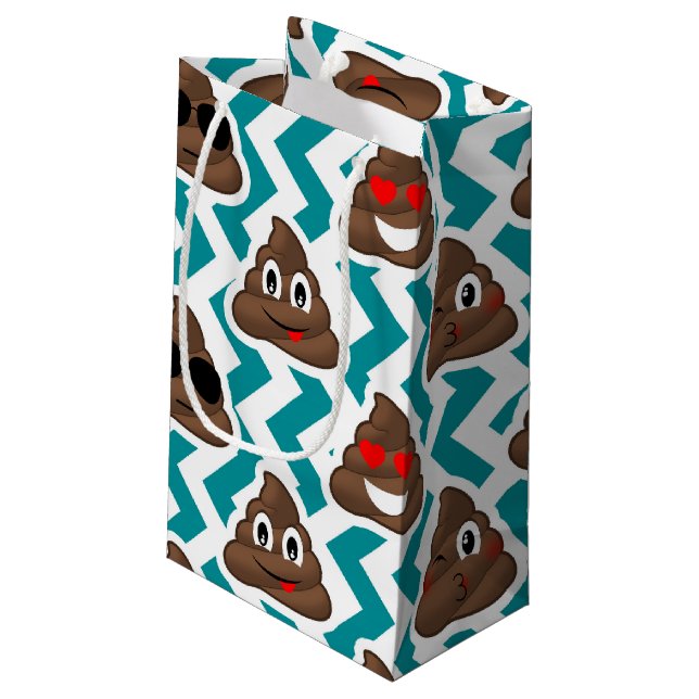 Petit Sac Cadeau Motif turquoise d'Emoji de dunette (Dos Angle)