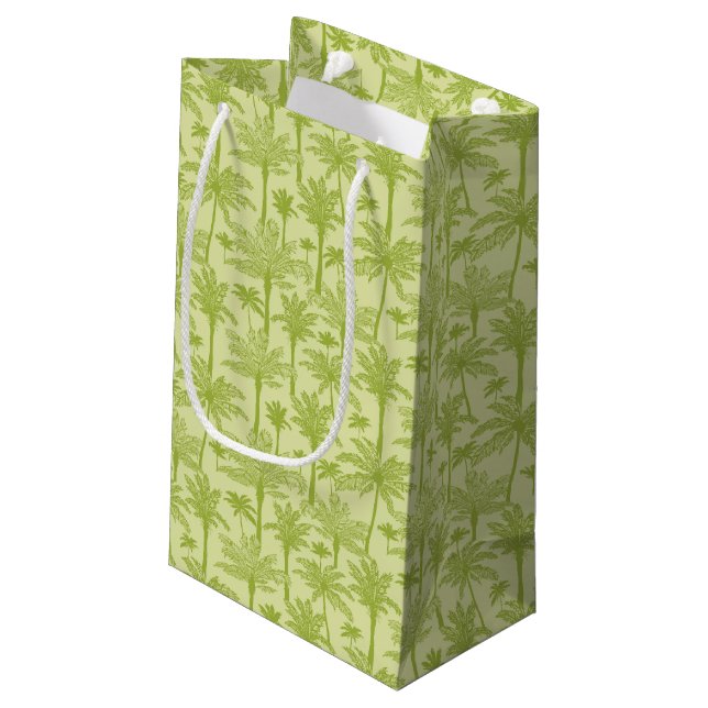 Petit Sac Cadeau Motif vert de palmiers (Dos Angle)