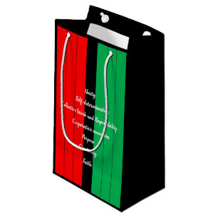 Petit Sac Cadeau Motif vert noir rouge de rayures de principes de