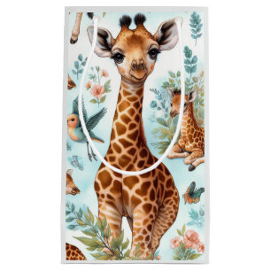 Petit Sac Cadeau Motif vintage Cute Baby Giraffe
