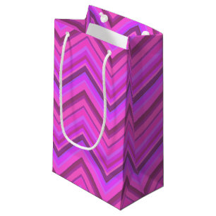 Petit Sac Cadeau Motif zigzag à rayures roses