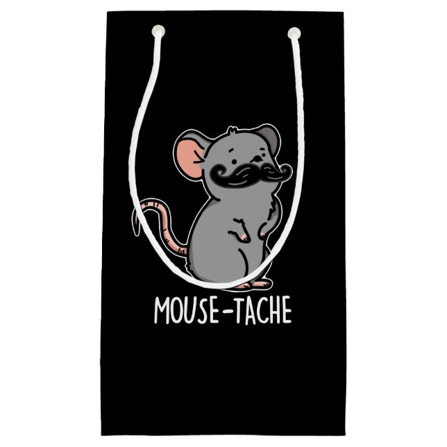 Petit Sac Cadeau Mouse tache Funny Mouse Pun Dark BG (Devant)