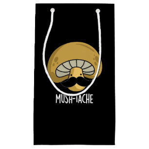Petit Sac Cadeau Mush-tache Funny Moustach Mushroom Pun Dark BG