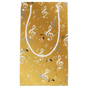 Petit Sac Cadeau musique, musique, note, blanc, mélodie, clef, son,