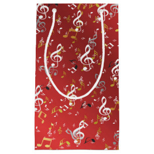 Petit Sac Cadeau musique, musique, note, blanc, mélodie, clef, son,