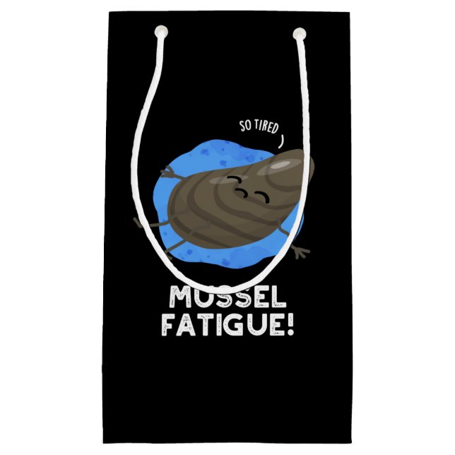 Petit Sac Cadeau Mussel Fatigue Funky Animal Muscle Pun Dark BG (Devant)