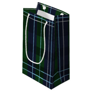 Petit Sac Cadeau Navy Blue and Dark Green Plaid Baby Shower