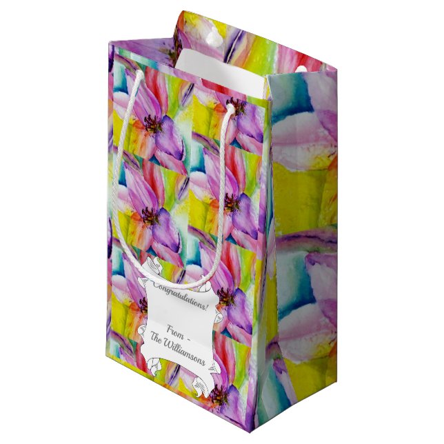 Petit Sac Cadeau Neon Lily (Devant Angle)