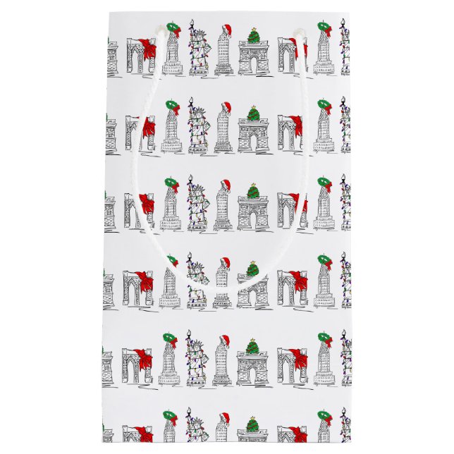 Petit Sac Cadeau New York City NYC Points de repère Noël Noël Noël  (Devant)