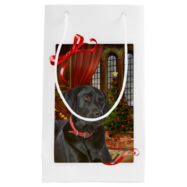 Petit Sac Cadeau Noël Black Lab (Devant)