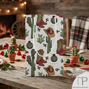 Petit Sac Cadeau Noël Country Rouge et Vert