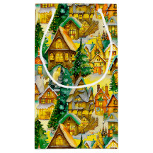 Noël dans Whimsical Village Motif aquarelle