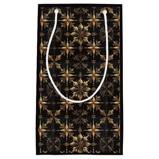 Petit Sac Cadeau Noël Élégant - Noir (Devant)