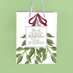 Petit Sac Cadeau Noël Fêtes Joyeux Mistletoe mignonne Whimsical