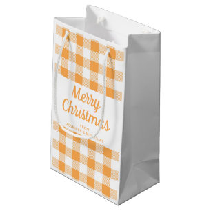 Petit Sac Cadeau Noël orange moderne