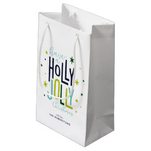 Petit Sac Cadeau Noël personnalisé "Holly Jolly"