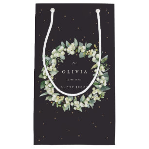 Petit Sac Cadeau Noël personnalisé Snowberry+Eucalyptus