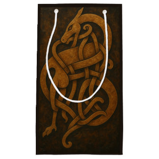 Petit Sac Cadeau Nœud de serpent en vieux norrois avec bordure celt
