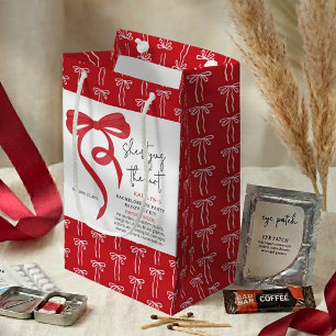 Petit Sac Cadeau Noeud Papillon Rouge Coquette Demoiselle d'Honneur