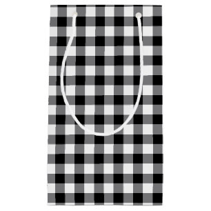 Petit Sac Cadeau Noir Et Blanc En vichy