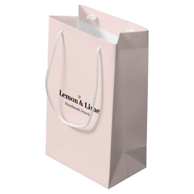 Petit Sac Cadeau Nom commercial de marque Blush Pink Pas de command (Dos Angle)
