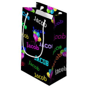Petit Sac Cadeau Nom d'anniversaire et bouquet de ballon