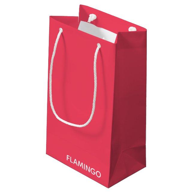 Petit Sac Cadeau Nom de couleur rose Flamant rose (Dos Angle)