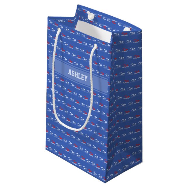 Petit Sac Cadeau Nom de natation de coutume de motif (Devant Angle)