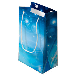 Petit Sac Cadeau Northern Light Stars blue + votre texte et vos idé