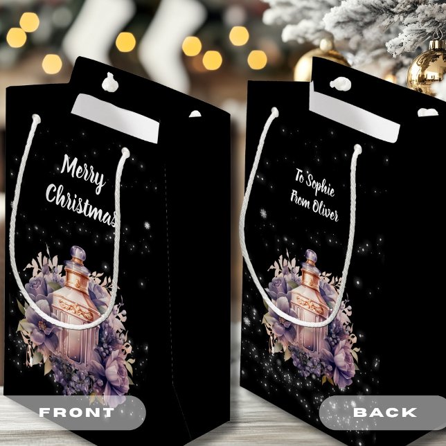 Petit Sac Cadeau Nostalgique et luxueux Joyeux Noël (Nostalgic and luxurious Merry Christmas Small Gift Bag)