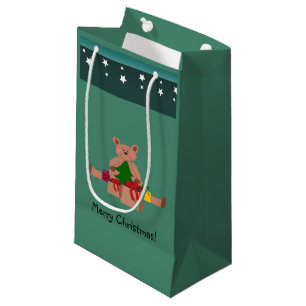 Petit Sac Cadeau Nounours avec cadeaux de Noël