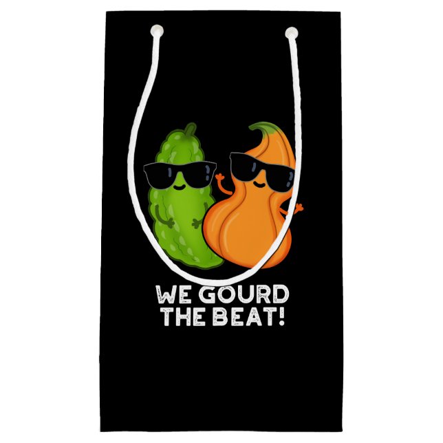 Petit Sac Cadeau Nous Avons Gourdi Le Beat Funny Veggie Pun Dark BG (Devant)