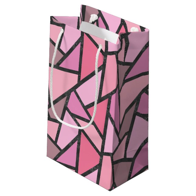 Petit Sac Cadeau Nuances de motif en vitrail de corail (Dos Angle)