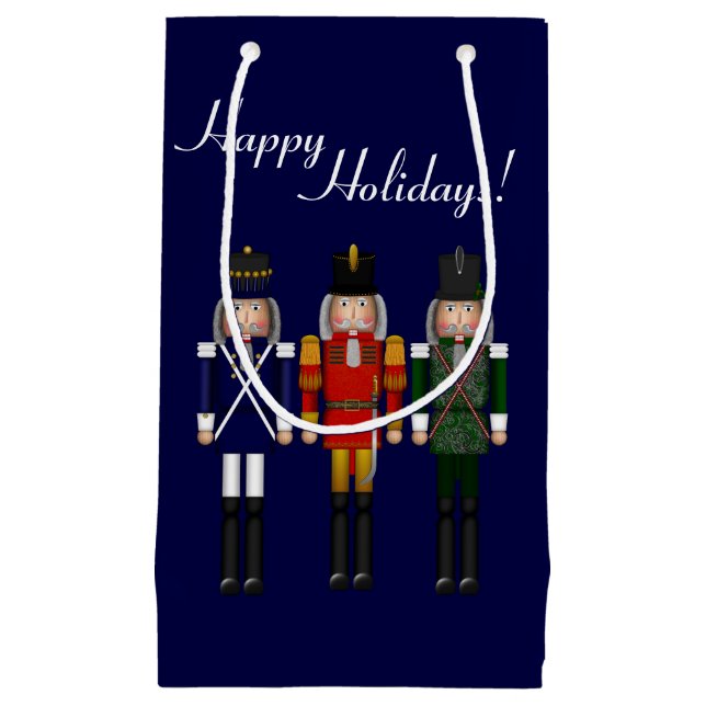 Petit Sac Cadeau Nutcracker Trio, Blue-GIFT BAG S (Devant)