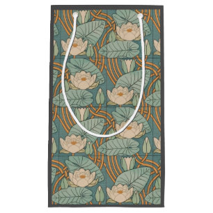 Petit Sac Cadeau Nymphéas Art Nouveau Naturel