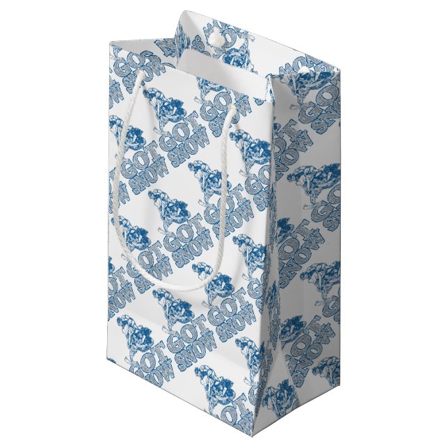 Petit Sac Cadeau Obtenir-Neige-Affligé-GreyBlu (Devant Angle)