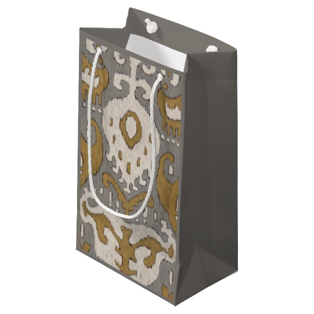 Petit Sac Cadeau Ochre Ikat II (Devant Angle)