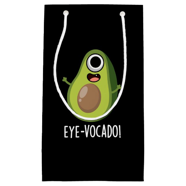 Petit Sac Cadeau Oeil vocado Drôle Avocado Pun Dark BG (Devant)