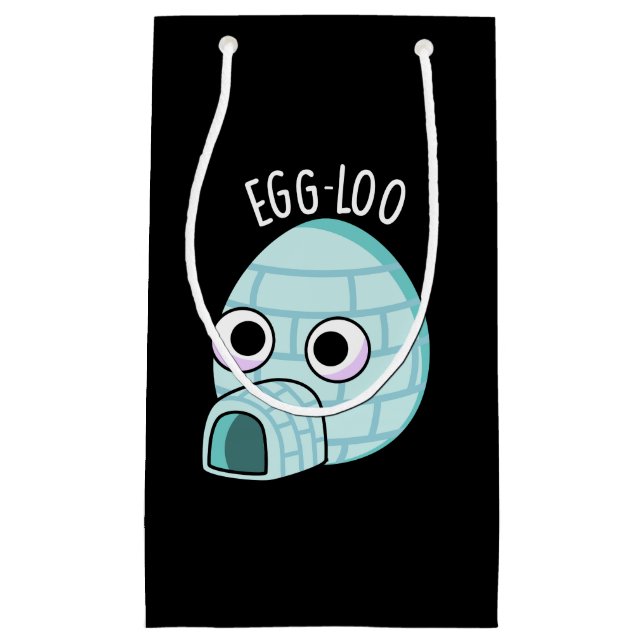 Petit Sac Cadeau Oeuf-loo Funny Oeuf-Pun Dark BG (Devant)