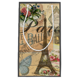 Petit Sac Cadeau Oeuvre colorée Vintage voyage Paris France
