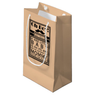 Petit Sac Cadeau Oh garçon Baby shower de moustache noire