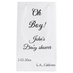 Petit Sac Cadeau oh garçon fille baby shower ajouter nom date année